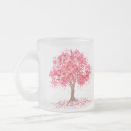 Taza del vidrio esmerilado de la flor de cerezo