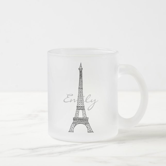 Taza del vidrio esmerilado de la torre Eiffel (Derecha)