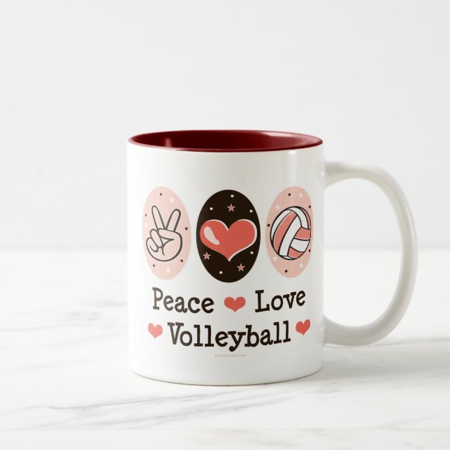 Taza del voleibol del amor de la paz (Derecha)