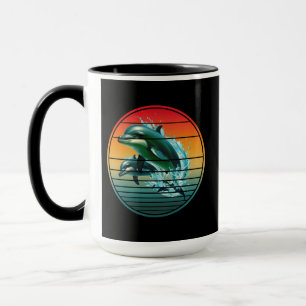 Taza Delfín Antiguo Criatura Marina Océano Delfines