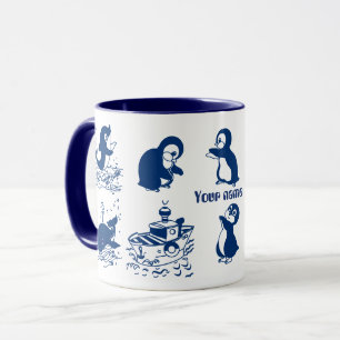 Taza Delfín, ballenas y pingüinos