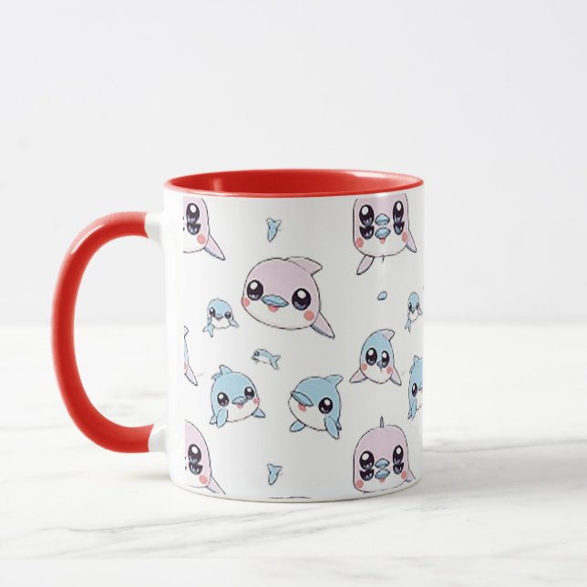 Taza Delfines encantadores - Diseño de patrones digital (Izquierda)