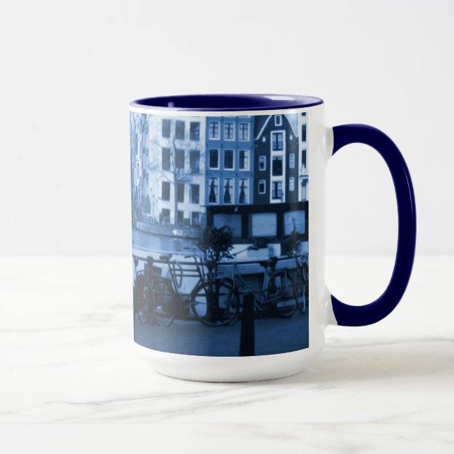 Taza Delft-Blueware-Mirada del paisaje urbano de (Derecha)