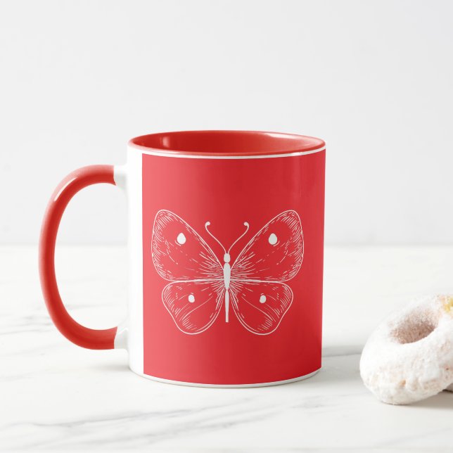 Taza Delicate Sketch Butterfly (Con donut)