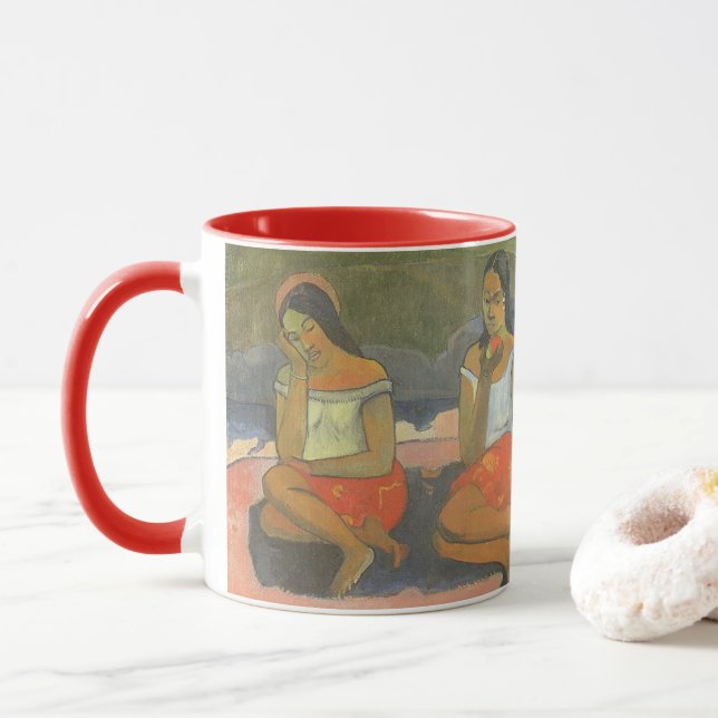 Taza Deliciosa somnolencia de Paul Gauguin, arte vintag (Con donut)
