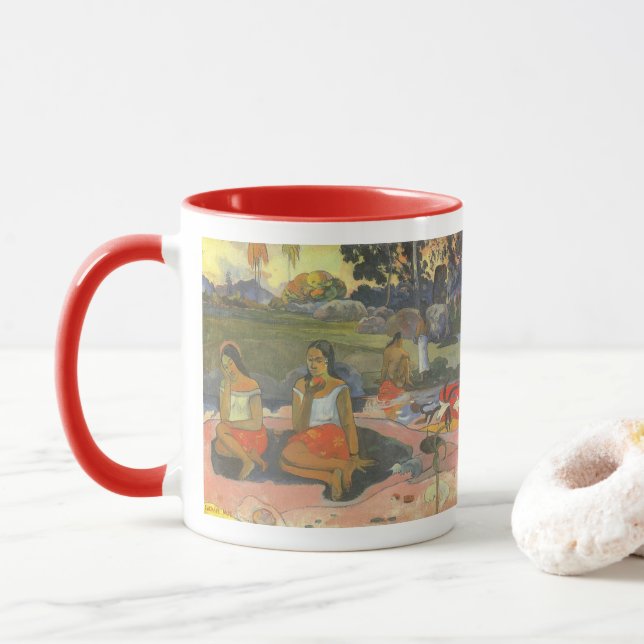 Taza Deliciosa Somnolencia por Paul Gauguin, Arte Antig (Con donut)