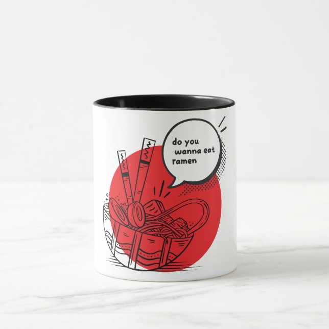 Taza Delicioso Ramen Kawaii - Comida Japonesa Divertida (Centro)