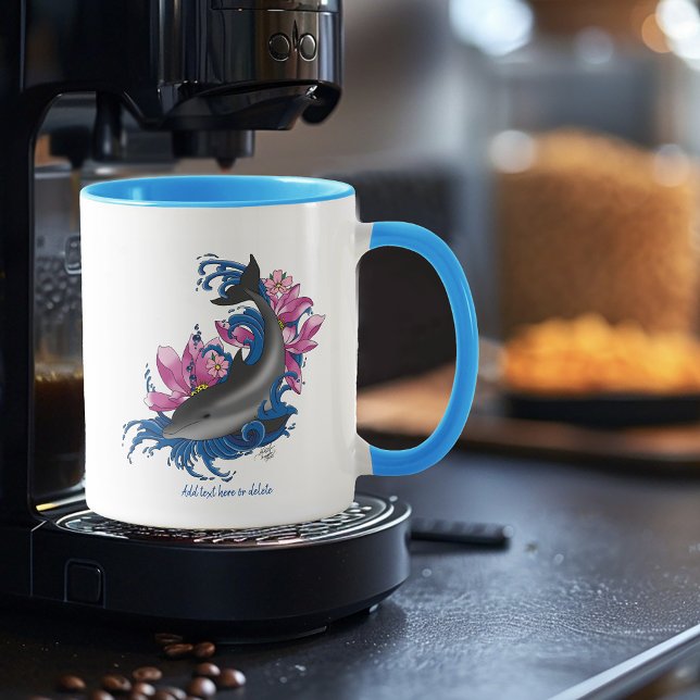 Taza Delphin Lotus Flores Flores Flores de cerezo (Subido por el creador)