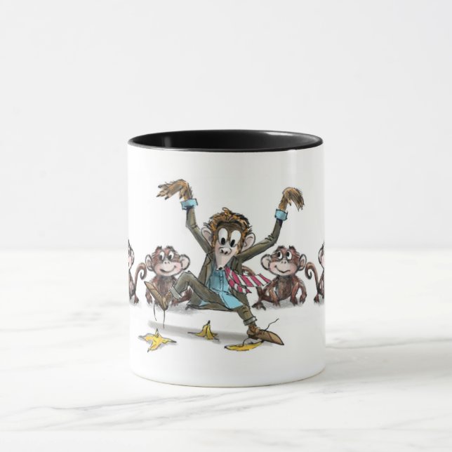 Taza Demasiado negocio de monos (Centro)