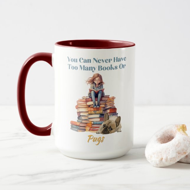 Taza Demasiados libros o jeringas (Con donut)