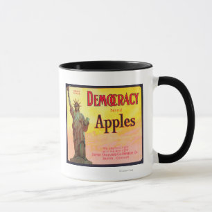 Taza Democracy Apple Crate LabelDufur, O