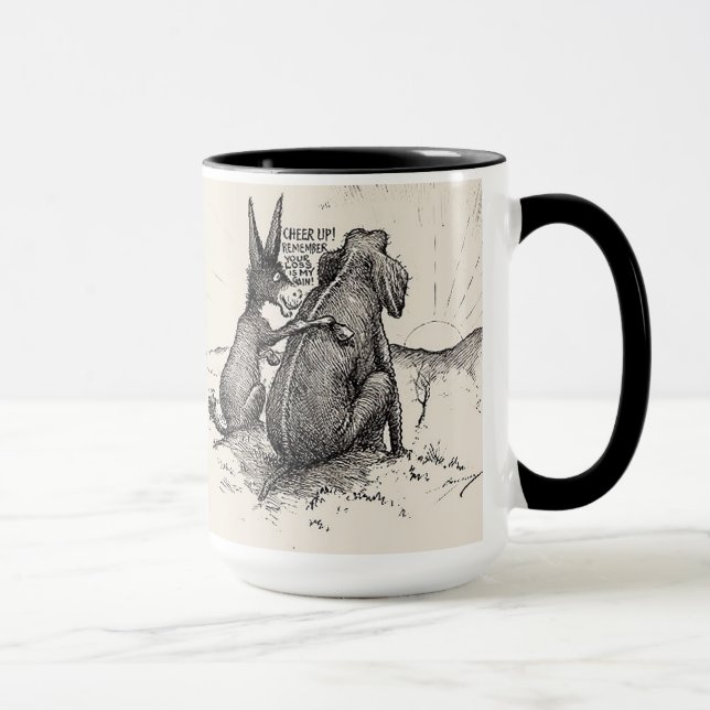 Taza Democratic divertida con HUMOR del burro y (Derecha)