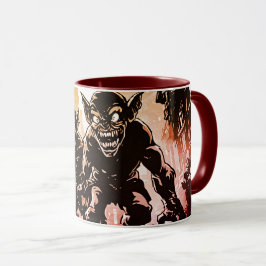 Taza Demonios duendes arruinaron la ciudad estilo gráfi