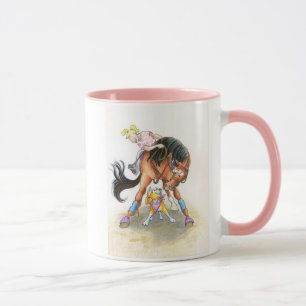 Taza Demostración de perro y de potro
