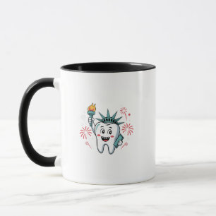 Taza Dental Squad 4 De Julio Dentista Funny Estadounide
