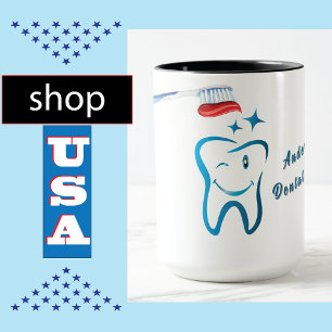 Taza Dentista Funny Toothcel 🦷 Elegante Diente Azul