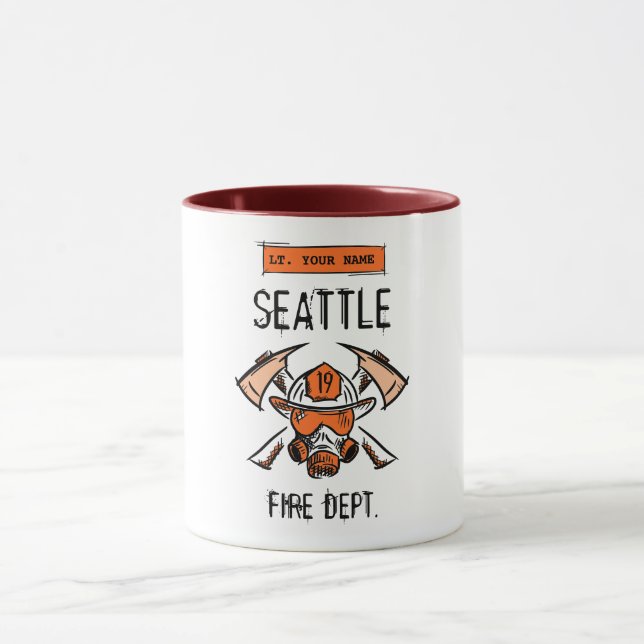 Taza Departamento de Bomberos de Seattle 19. Plantilla  (Centro)