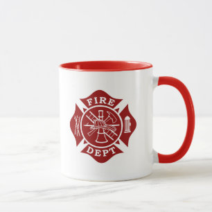 Taza Departamento del fuego/taza de la cruz maltesa del