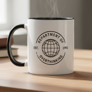 Taza Departamento Retro Divertido de Sobrepensar Introv