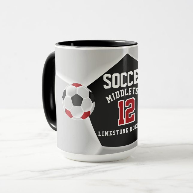 Taza Deporte de fútbol rojo, azul y blanco ⚽ (Anverso izquierdo)