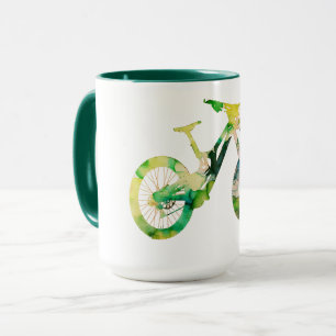 Taza Deporte extremo de bajada todoterreno Arte acuarel