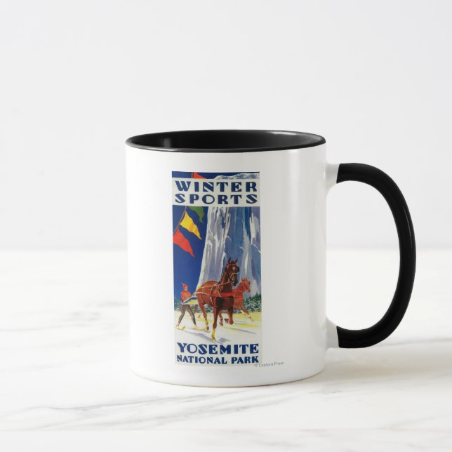 Taza Deportes de invierno en Yosemite PosterYosemite, C (Derecha)