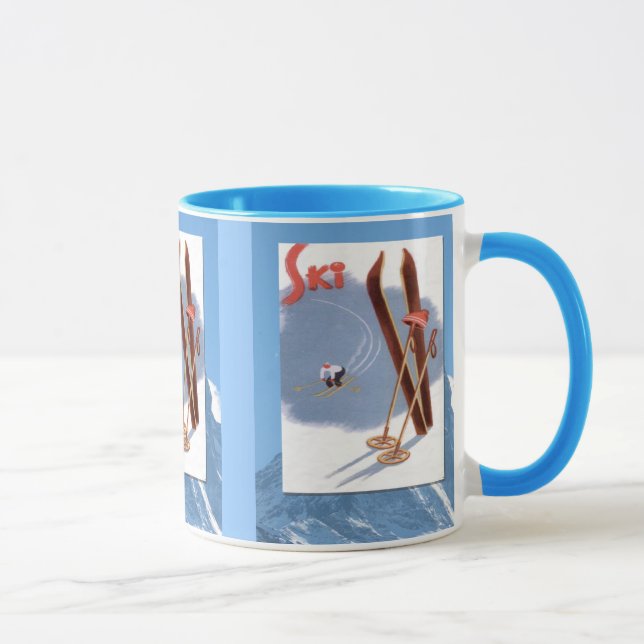 Taza Deportes de invierno - materia del esquí (Derecha)