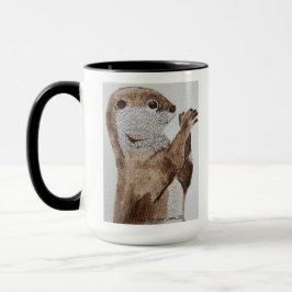 Taza Depósito de arte de acuarela original de Sea Otter