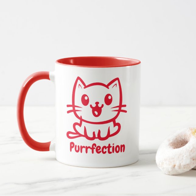 Taza Depuración, Gato De Anime Muy Cuto (Con donut)