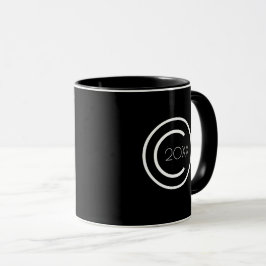 Taza Derechos de autor Moderno Tipográfico Negro y Blan