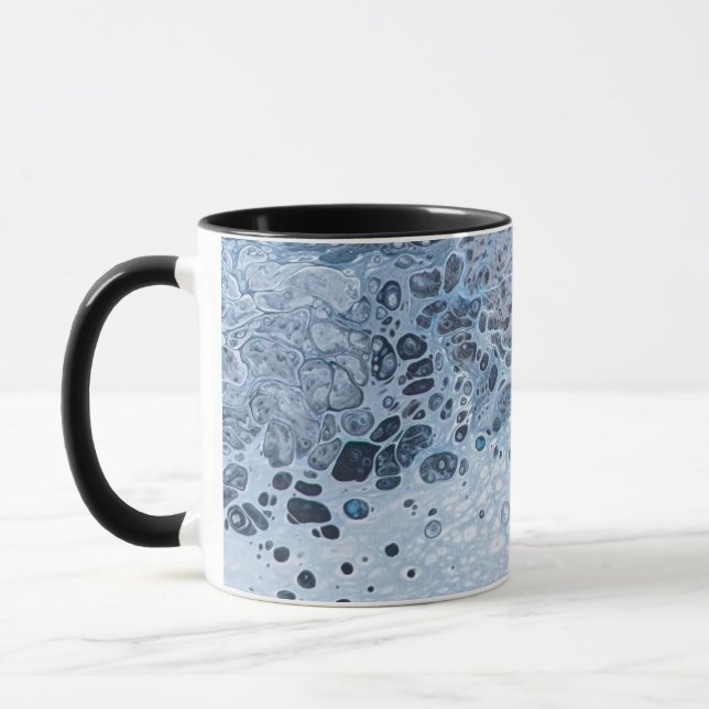Taza Deriva oceánica abstracta azul y gris (Izquierda)