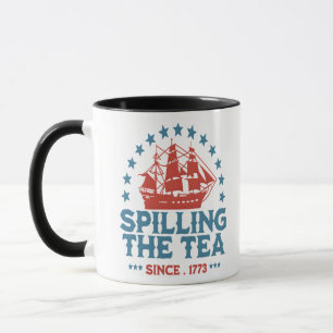 Taza Derrame El Té Desde 1773 Azul Blanco Rojo Funny 4