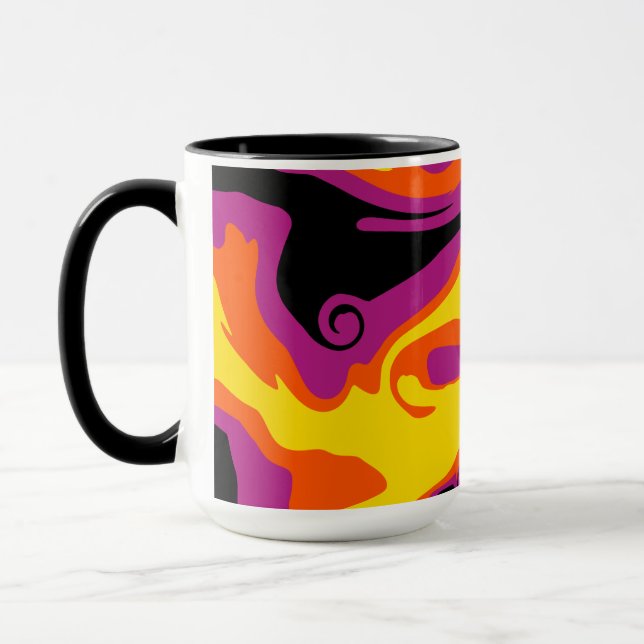 Taza Derrame - Naranja, negro, rosa y amarillo (Izquierda)