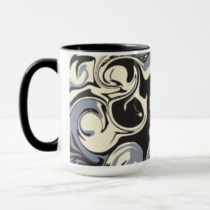 Taza Derrame - Negro, gris y crema