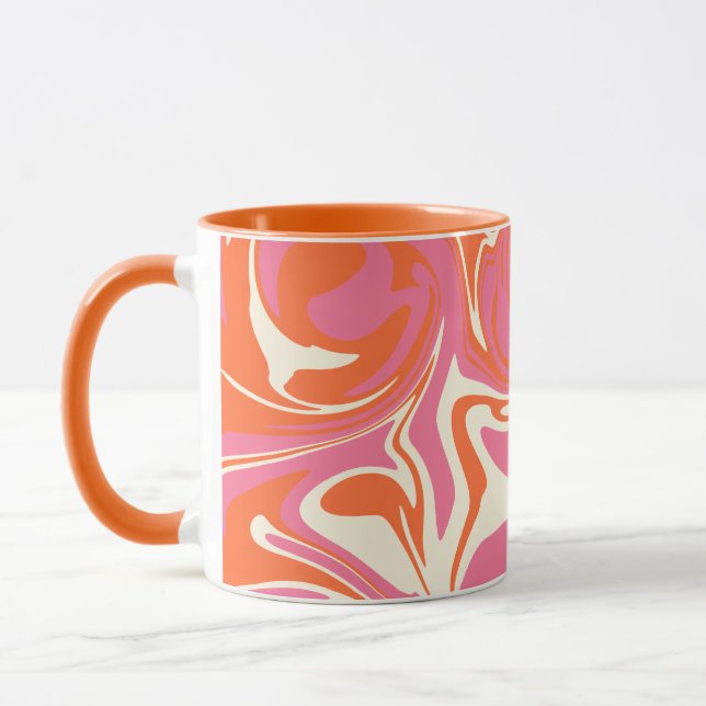 Taza Derrame - rosa, Naranja y crema (Izquierda)