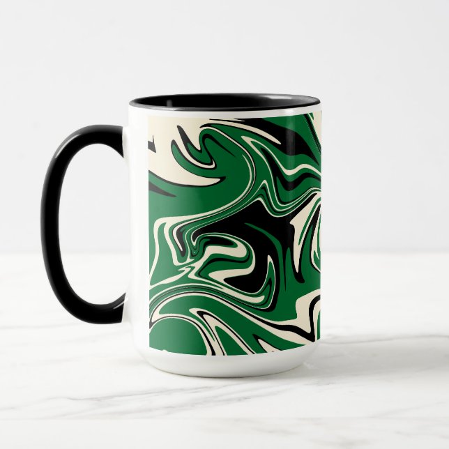 Taza Derrame - Verde, Crema y Negro (Izquierda)