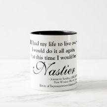 Taza desagradable de la mujer de Jennette Rankin