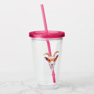 Taza descarada de la cabra con la cubierta