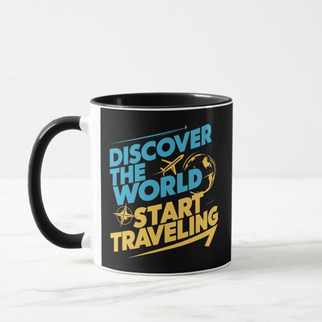 Taza Descubre el mundo empieza a viajar (Izquierda)