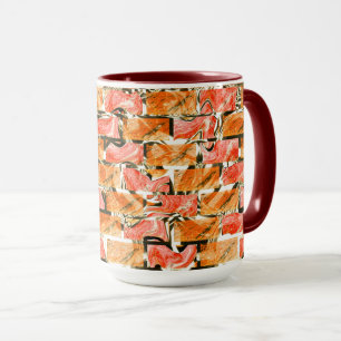 Taza Desenho no estilo tijolos com tom de brilho