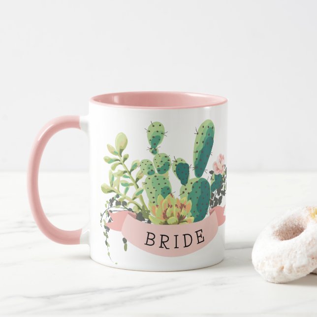 Taza Desert Cactus Garden | Dama de planta | Mug (Con donut)