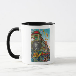 Taza Desfile de Chinatown para el festival de Portola
