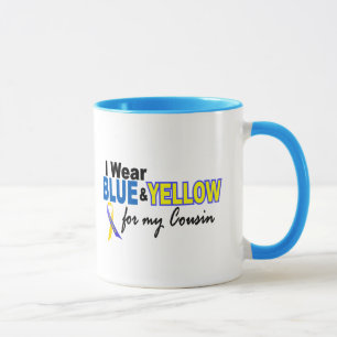 Taza Desgaste de Síndrome de Down I azul y amarillo