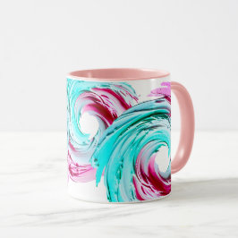 Taza Design Abstrait aux Couleurs Pastel.
