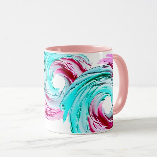 Taza Design Abstrait aux Couleurs Pastel. (Anverso derecho)