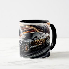 Taza Deslizamiento de auto deportivo negro de alta velo