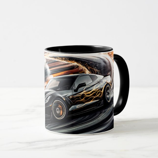 Taza Deslizamiento de auto deportivo negro de alta velo (Anverso derecho)