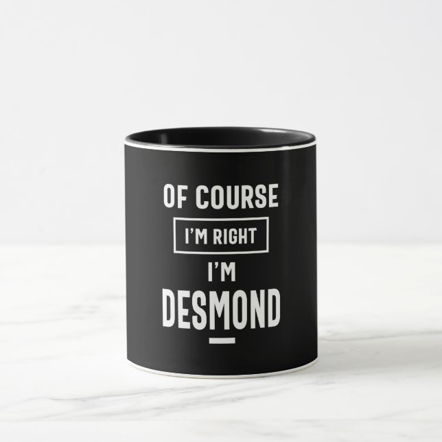 Taza Desmond Nombre personalizado Regalo de cumpleaños (Centro)