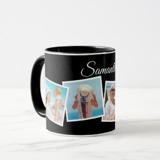Taza Desnudo 4 Collages de fotos Negro personalizado