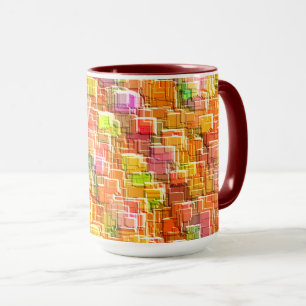 Taza Desorden exagerado de los derrocados cuadrados gra